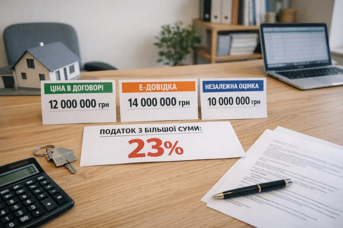 Порівняння ціни договору, е-довідки та незалежної оцінки